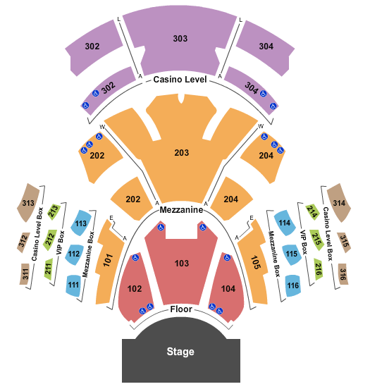 Pearl Concert Theater At Palms Casino Resort Van Halen Seating Chart